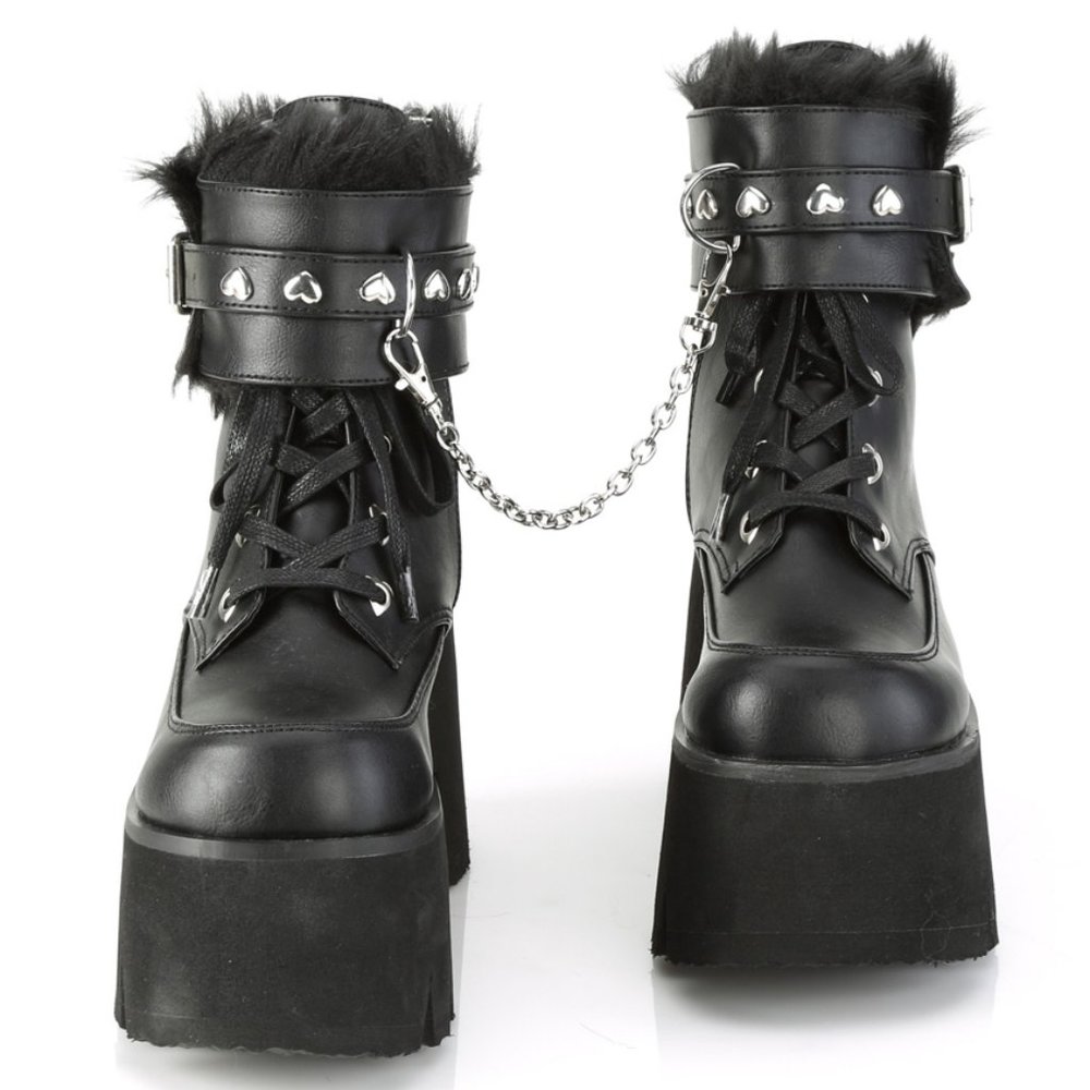 Gothic Platform Heart Lace Up Ankle Boots
